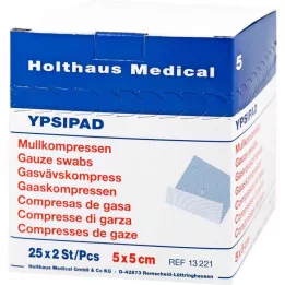 MULLKOMPRESSEN Ypsipad 5x5 cm sterilus 8 kartus, 25X2 vnt