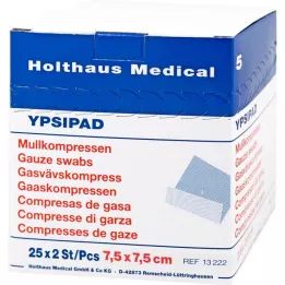 MULLKOMPRESSEN Ypsipad 7,5x7,5 cm sterilus 8 kartus, 25X2 vnt