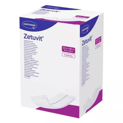 ZETUVIT Siurbimo pagalvėlės sterilios 20x40 cm, 5 vnt ZETUVIT Siurbimo pagalvėlės sterilios 20x40 cm, 5 vnt