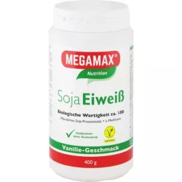 MEGAMAX Sojos baltymų vanilės milteliai, 400 g
