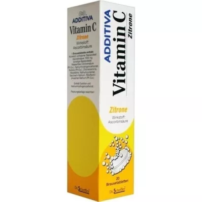 ADDITIVA Vitaminas C 1 g putojančios tabletės, 20 vnt