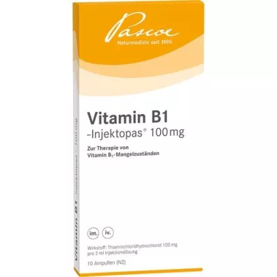 VITAMIN B1 INJEKTOPAS 100 mg injekcinis tirpalas, 10X2 ml