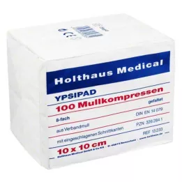 MULLKOMPRESSEN Ypsipad 10x10 cm nesterilus 8x, 100 vnt
