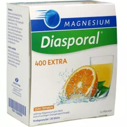 MAGNESIUM DIASPORAL 400 papildomų geriamųjų granulių, 20 vnt