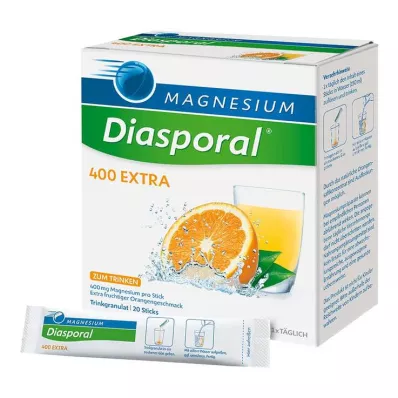 MAGNESIUM DIASPORAL 400 papildomų geriamųjų granulių, 20 vnt MAGNESIUM DIASPORAL 400 papildomų geriamųjų granulių, 20 vnt