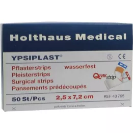 PFLASTERSTRIPS Ypsiplast vandeniui atsparus 2,5x7,2 cm, 50 vnt