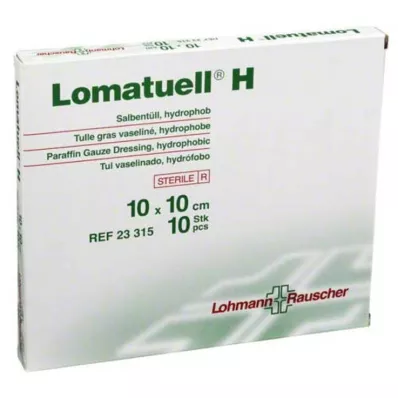 LOMATUELL H Tepalinis tiulis 10x10 cm sterilus, 10 vnt