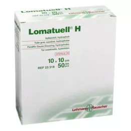 LOMATUELL H Tepalinis tiulis 10x10 cm sterilus, 50 vnt