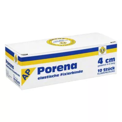 PORENA Elastinis marlės tvarstis 4 cm, baltas, be celono, 10 vnt PORENA Elastinis marlės tvarstis 4 cm, baltas, be celono, 10 vnt