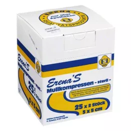 ERENA Marlės kompresas 5x5 cm sterilus 8 kartus, 25X2 vnt