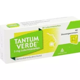 TANTUM VERDE 3 mg citrinų skonio pastilės, 20 vnt