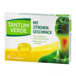 TANTUM VERDE 3 mg citrinų skonio pastilės, 20 vnt