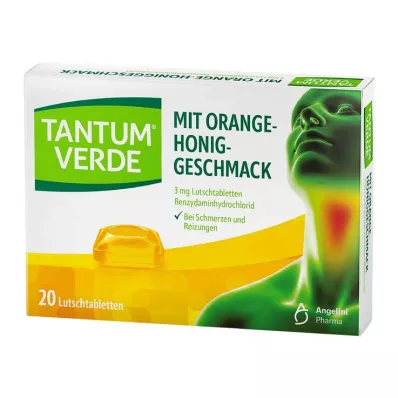 TANTUM VERDE 3 mg apelsinų ir medaus skonio pastilės, 20 vnt