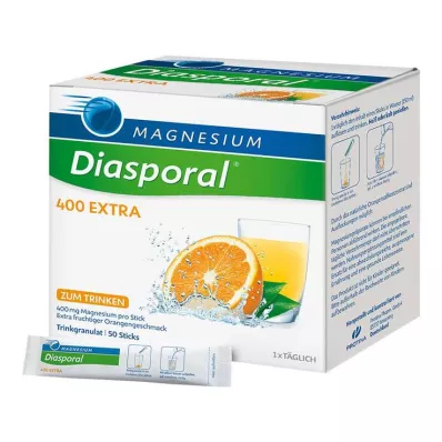 MAGNESIUM DIASPORAL 400 Papildomos geriamosios granulės, 50 vnt