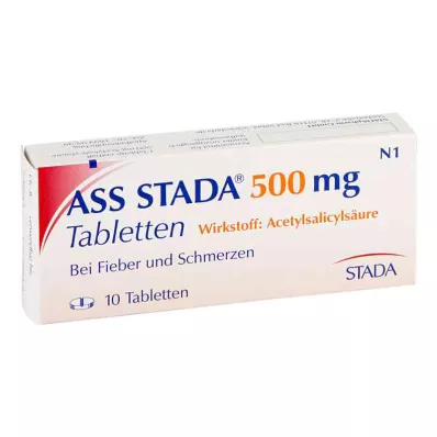 ASS STADA 500 mg tabletės, 10 vnt ASS STADA 500 mg tabletės, 10 vnt