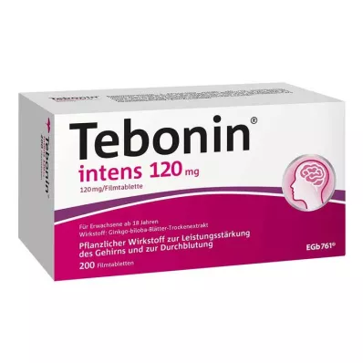 TEBONIN intens 120 mg plėvele dengtos tabletės, 200 vnt TEBONIN intens 120 mg plėvele dengtos tabletės, 200 vnt