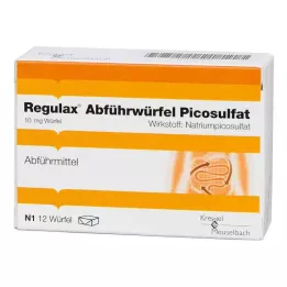 REGULAX Pikosulfato vidurių laisvinamieji kubeliai, 12 vnt