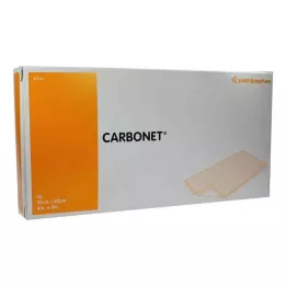 CARBONET 10x20 cm bekvapis žaizdų tvarstis su aktyvuota anglimi, 10 vnt