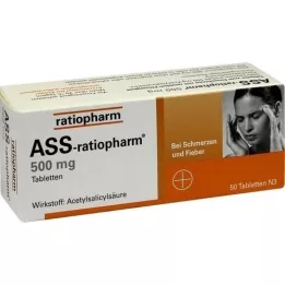 ASS-ratiopharm 500 mg tabletės, 50 vnt