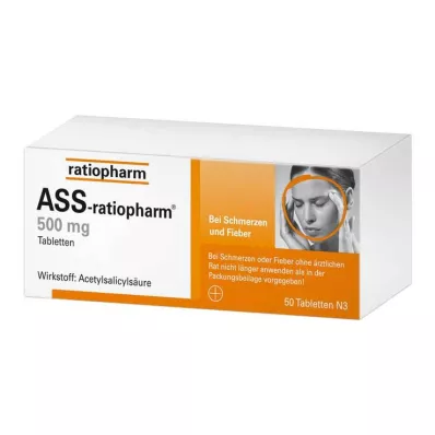 ASS Ratiopharm 500 mg tabletės, 50 vnt ASS Ratiopharm 500 mg tabletės, 50 vnt