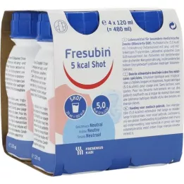 FRESUBIN 5 kcal SHOT Neutralus tirpalas, 4X120 ml