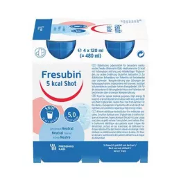 FRESUBIN 5 kcal SHOT Neutralus tirpalas, 4X120 ml