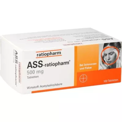 ASS-ratiopharm 500 mg tabletės, 100 vnt