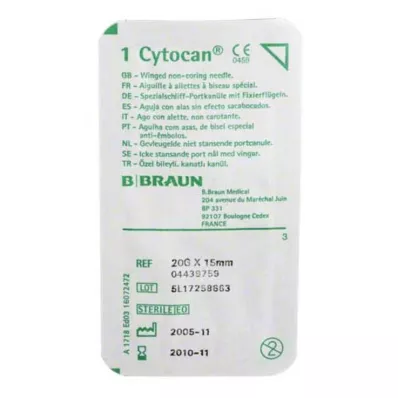 CYTOCAN Uosto kaniulė 20 G 15 mm, 1 vnt