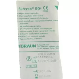 SURECAN Uosto kaniulė 20 Gx25 mm kampu, 1 vnt