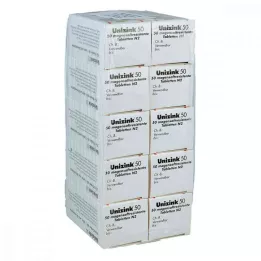 UNIZINK 50 enterinėmis plėvele dengtų tablečių, 10X50 vnt