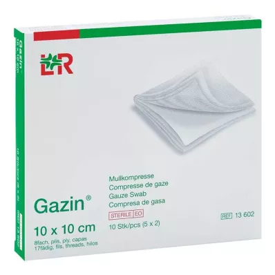 GAZIN Kompaktinė marlė 10x10 cm sterili 8 kartus, 5X2 vnt