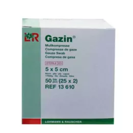 GAZIN Kompaktinė marlė 5x5 cm sterili 8 kartus, 25X2 vnt