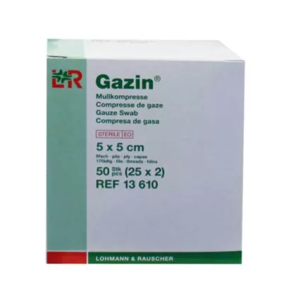 GAZIN Kompaktinė marlė 5x5 cm sterili 8 kartus, 25X2 vnt