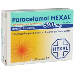 PARACETAMOL 500 mg HEXAL nuo karščiavimo ir skausmo Tabletės, 20 vnt