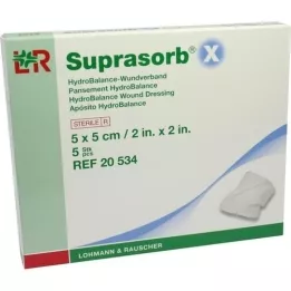 SUPRASORB X HydroBalance žaizdų tvarstis 5x5 cm, 5 vnt