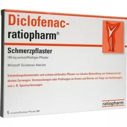 DICLOFENAC-ratiopharm skausmo pleistrai, 5 vnt