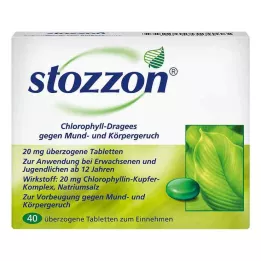 STOZZON Chlorofilo dengtos tabletės, 40 vnt