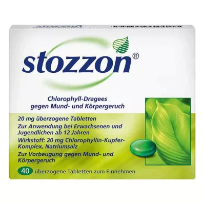 STOZZON Chlorofilo dengtos tabletės, 40 vnt