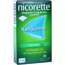 NICORETTE 2 mg šviežių mėtų kramtomoji guma, 30 vnt