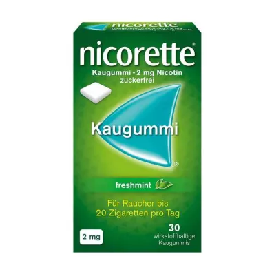 NICORETTE 2 mg šviežių mėtų kramtomoji guma, 30 vnt