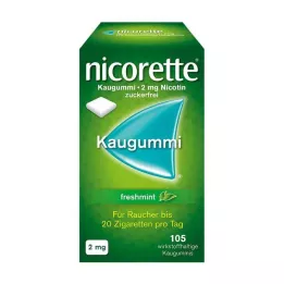NICORETTE 2 mg šviežių mėtų kramtomoji guma, 105 vnt