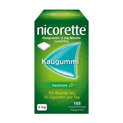 NICORETTE 2 mg šviežių mėtų kramtomoji guma, 105 vnt