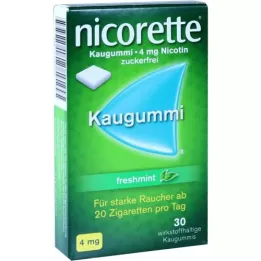 NICORETTE 4 mg šviežių mėtų kramtomoji guma, 30 vnt