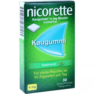 NICORETTE 4 mg šviežių mėtų kramtomoji guma, 30 vnt