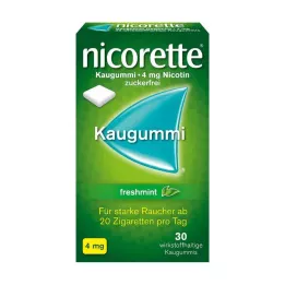 NICORETTE 4 mg šviežių mėtų kramtomoji guma, 30 vnt