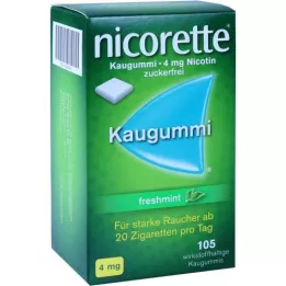 NICORETTE 4 mg šviežių mėtų kramtomoji guma, 105 vnt