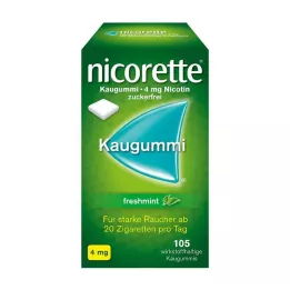 NICORETTE 4 mg šviežių mėtų kramtomoji guma, 105 vnt