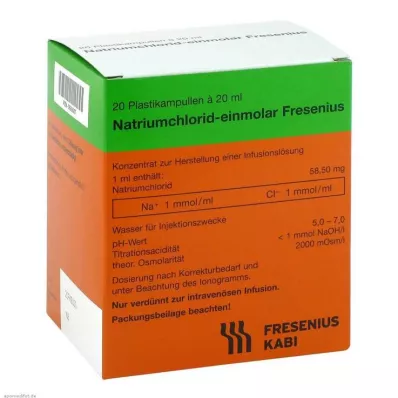 Fiziologinis tirpalas Fres.5,85% plastiko infuzinio tirpalo koncentratas, 20X20 ml Fiziologinis tirpalas Fres.5,85% plastiko infuzinio tirpalo koncentratas, 20X20 ml