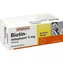 BIOTIN-RATIOPHARM 5 mg tabletės, 90 vnt