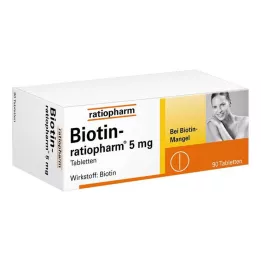 BIOTIN-RATIOPHARM 5 mg tabletės, 90 vnt
